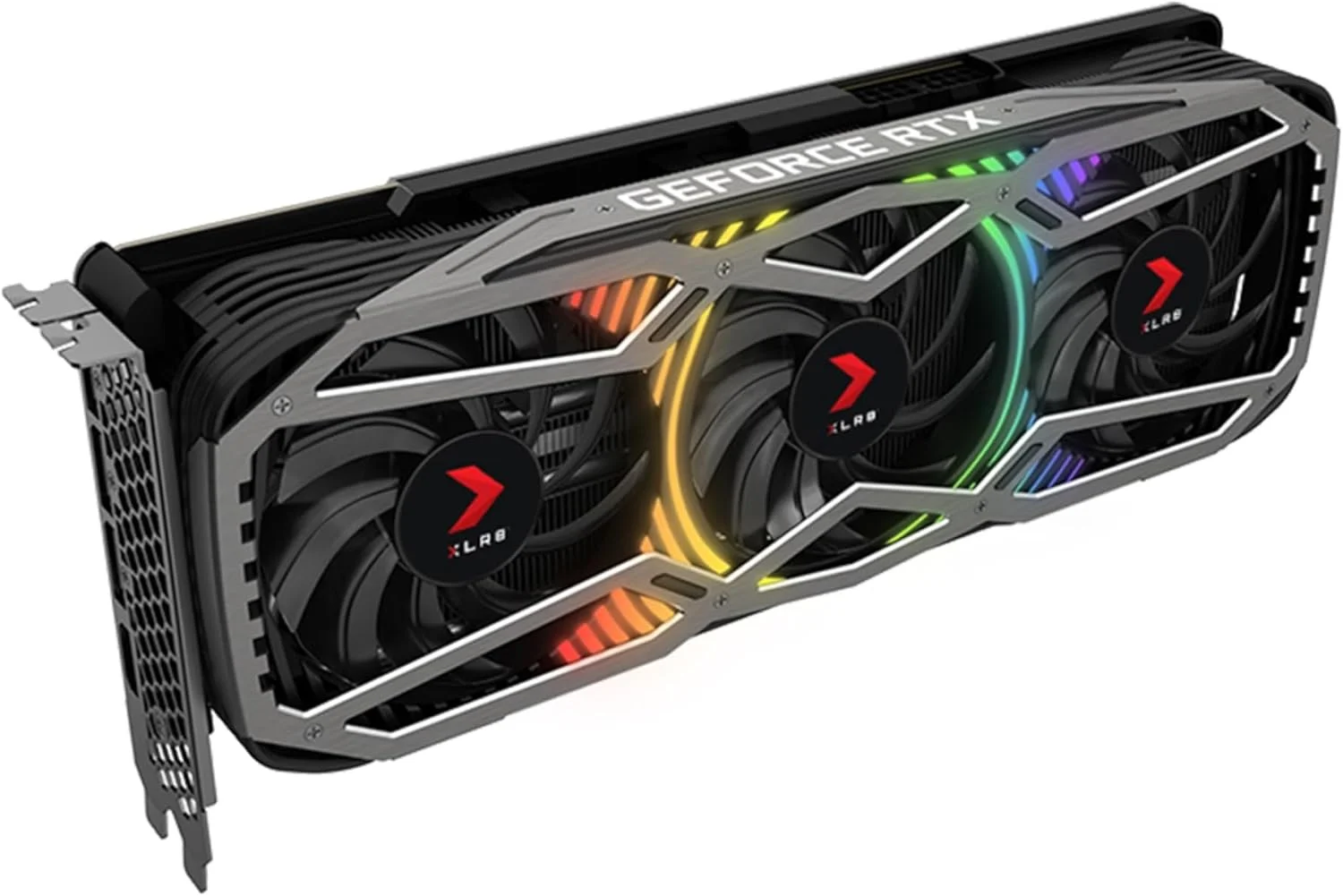 کارت گرافیک Pny سازگار با Geforce RTX 3080 12GB XLr8 Gaming Revel Epic X Rgb Triple Fan Lhr، مشکی