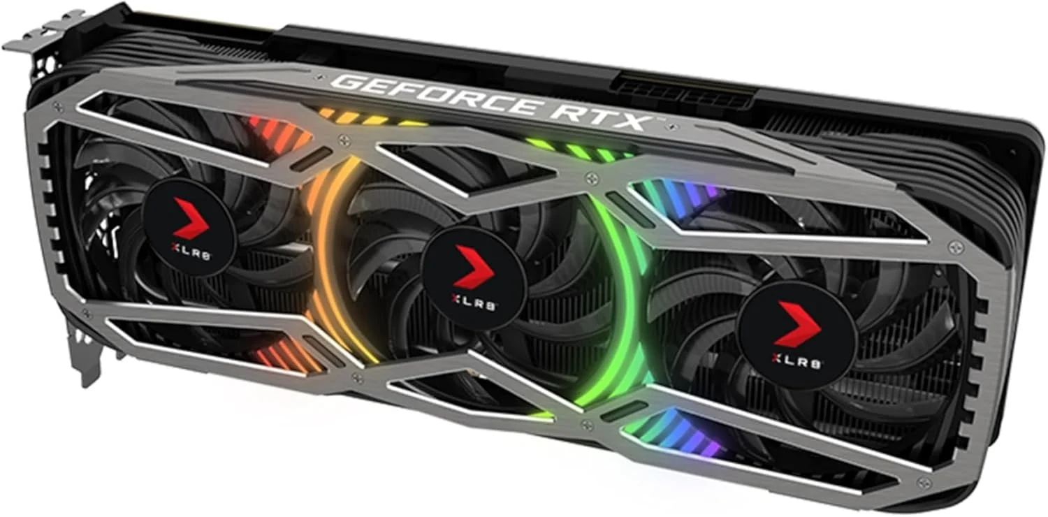 کارت گرافیک Pny سازگار با Geforce RTX 3080 12GB XLr8 Gaming Revel Epic X Rgb Triple Fan Lhr، مشکی