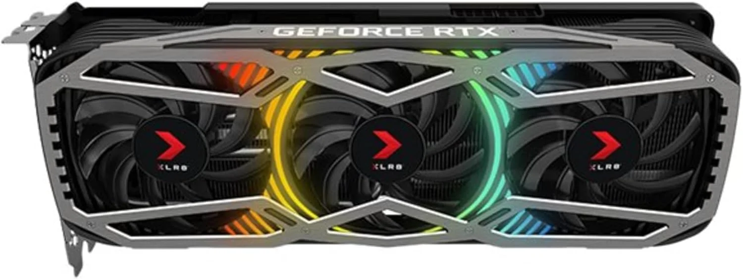 کارت گرافیک Pny سازگار با Geforce RTX 3080 12GB XLr8 Gaming Revel Epic X Rgb Triple Fan Lhr، مشکی