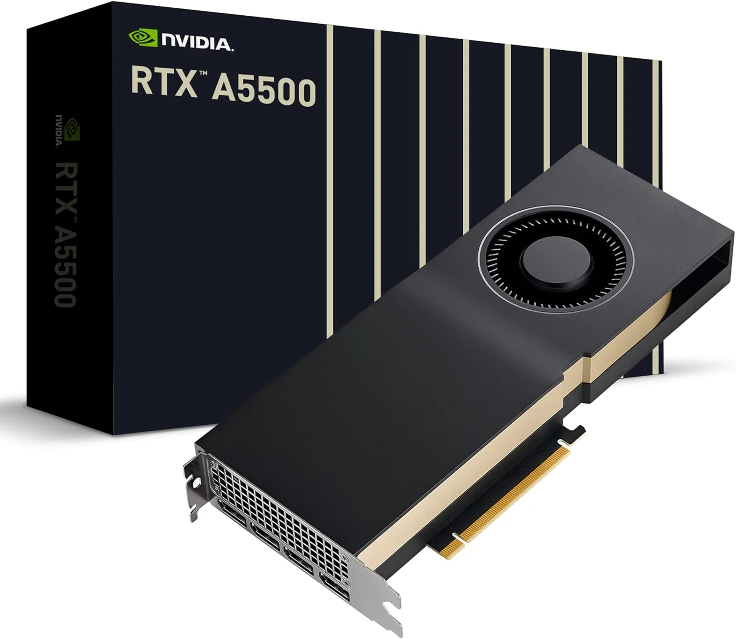 کارت گرافیک حرفه ای PNY NVIDIA RTX A5500 با 24 گیگابایت حافظه GDDR6 PCI Express 4.0 x16، دو اسلات، 4 پورت DisplayPort، پشتیبانی از 8K، فن فعال فوق العاده بی صدا، 13659239000