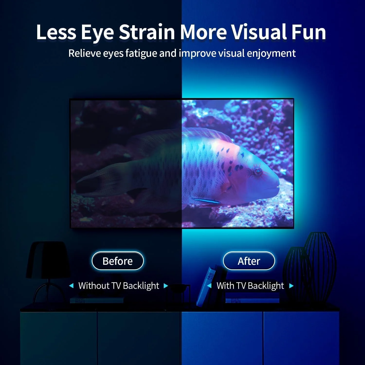 نوار نور پلاستیکی LITVERSE 2 متری | نوار نور LED RGB 5050 تغییر رنگ با کابل USB برای نور پس زمینه تلویزیون، اتاق خواب، قفسه کابینت (2 متر - تا 24 تا 34 اینچ - چند رنگ) نوار نور پلاستیکی LITVERSE 2 متری | نوار نور LED RGB 5050 تغییر رنگ با کابل USB برای نور پس زمینه تلویزیون، اتاق خواب، قفسه کابینت (2 متر - تا 24 تا 34 اینچ - چند رنگ)