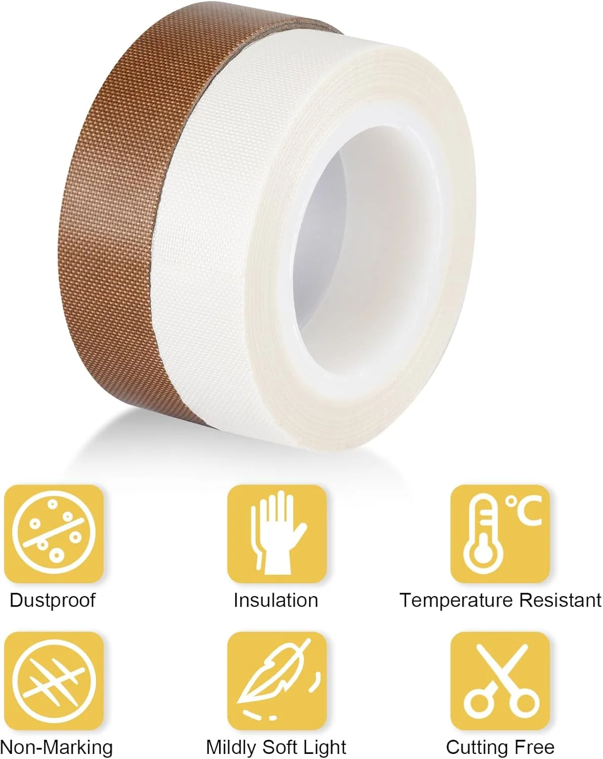 نوار چسب مات کننده نور LED Meking، 2 عددی، 1.5 سانتی متر × 10 متر، نوار کم نور کننده نور برای نرم کردن نور، سفید و قهوه ای نوار چسب مات کننده نور LED Meking، 2 عددی، 1.5 سانتی متر × 10 متر، نوار کم نور کننده نور برای نرم کردن نور، سفید و قهوه ای