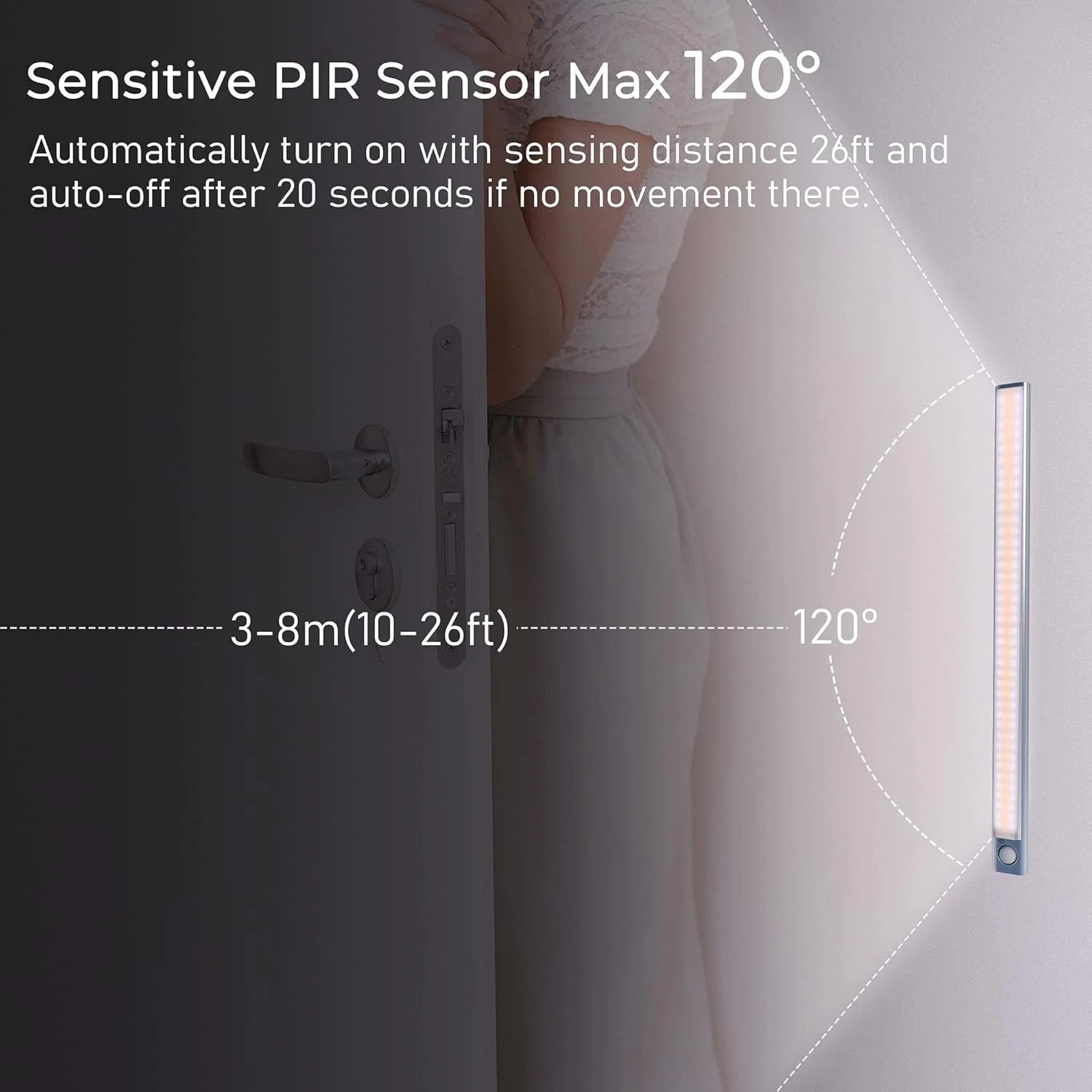 چراغ کابینتی شارژی 160LED MERTTURM، چراغ کمدی حسگر حرکتی بی سیم، باتری 1800mAh با کم نور شدن بدون پله، نصب مغناطیسی برای کمد لباس، کابینت، کنار تخت، آشپزخانه چراغ کابینتی شارژی 160LED MERTTURM، چراغ کمدی حسگر حرکتی بی سیم، باتری 1800mAh با کم نور شدن بدون پله، نصب مغناطیسی برای کمد لباس، کابینت، کنار تخت، آشپزخانه