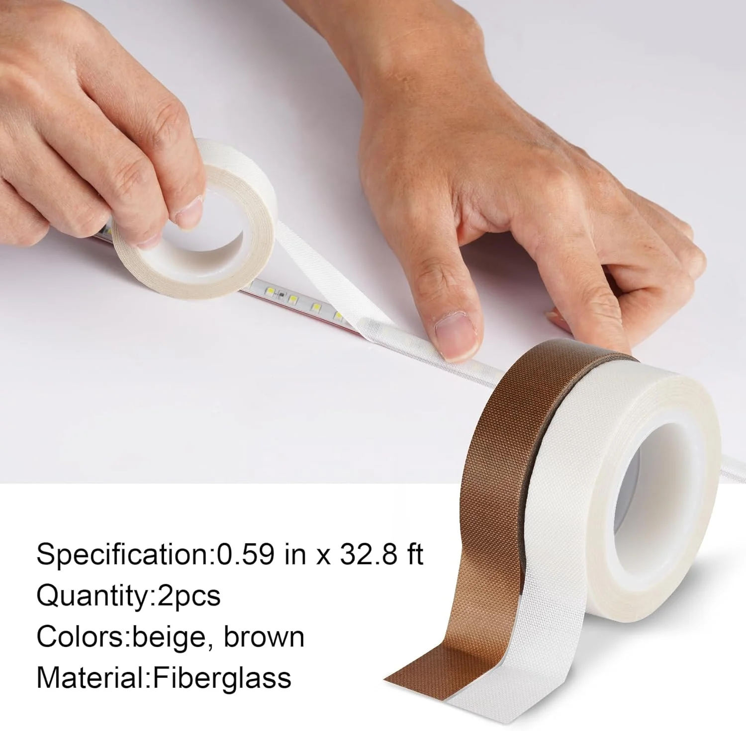 نوار چسب مات کننده نور LED Meking، 2 عددی، 1.5 سانتی متر × 10 متر، نوار کم نور کننده نور برای نرم کردن نور، سفید و قهوه ای نوار چسب مات کننده نور LED Meking، 2 عددی، 1.5 سانتی متر × 10 متر، نوار کم نور کننده نور برای نرم کردن نور، سفید و قهوه ای
