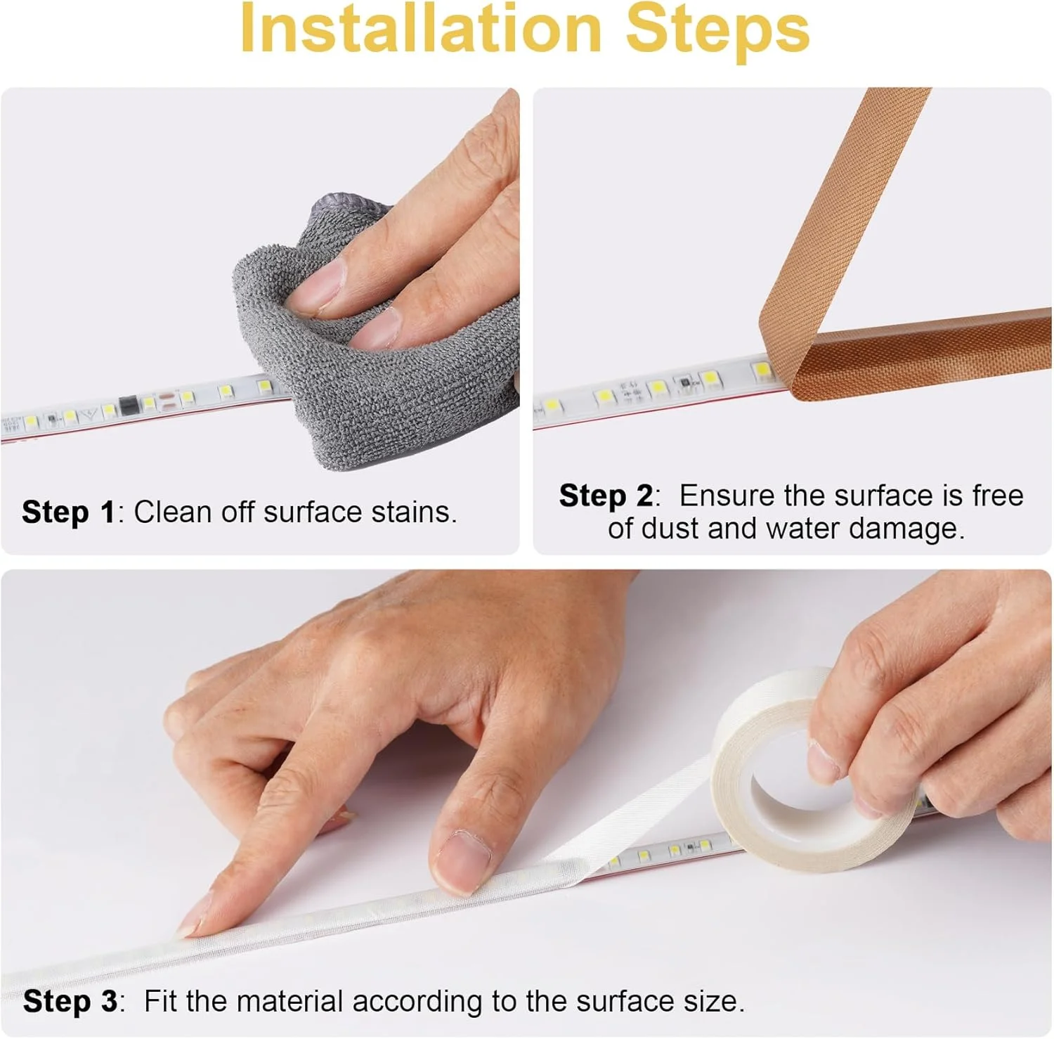 نوار چسب مات کننده نور LED Meking، 2 عددی، 1.5 سانتی متر × 10 متر، نوار کم نور کننده نور برای نرم کردن نور، سفید و قهوه ای نوار چسب مات کننده نور LED Meking، 2 عددی، 1.5 سانتی متر × 10 متر، نوار کم نور کننده نور برای نرم کردن نور، سفید و قهوه ای