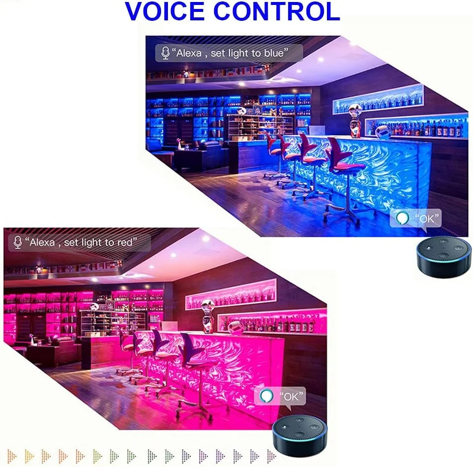 نوار نور ال ای دی Pepisky، نوار نور RGB هوشمند با قابلیت تنظیم نور و موسیقی و کنترل صوتی، 20 متر 360 ال ای دی نوار نور ال ای دی Pepisky، نوار نور RGB هوشمند با قابلیت تنظیم نور و موسیقی و کنترل صوتی، 20 متر 360 ال ای دی