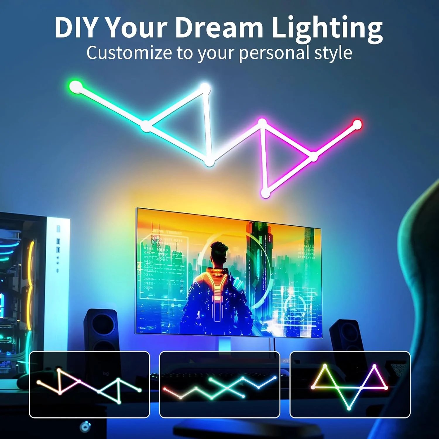 چراغ دیواری هوشمند LED وای فای Phylosal، نورپردازی گیمینگ با قابلیت تنظیم نور و 16 میلیون+ رنگ، سازگار با الکسا و گوگل اسیستنت، همگام سازی با موسیقی، قابلیت DIY و تایمر، میله های نوری RGB برای اتاق گیمینگ، اتاق خواب (9 عدد، سفید) چراغ دیواری هوشمند LED وای فای Phylosal، نورپردازی گیمینگ با قابلیت تنظیم نور و 16 میلیون+ رنگ، سازگار با الکسا و گوگل اسیستنت، همگام سازی با موسیقی، قابلیت DIY و تایمر، میله های نوری RGB برای اتاق گیمینگ، اتاق خواب (9 عدد، سفید)
