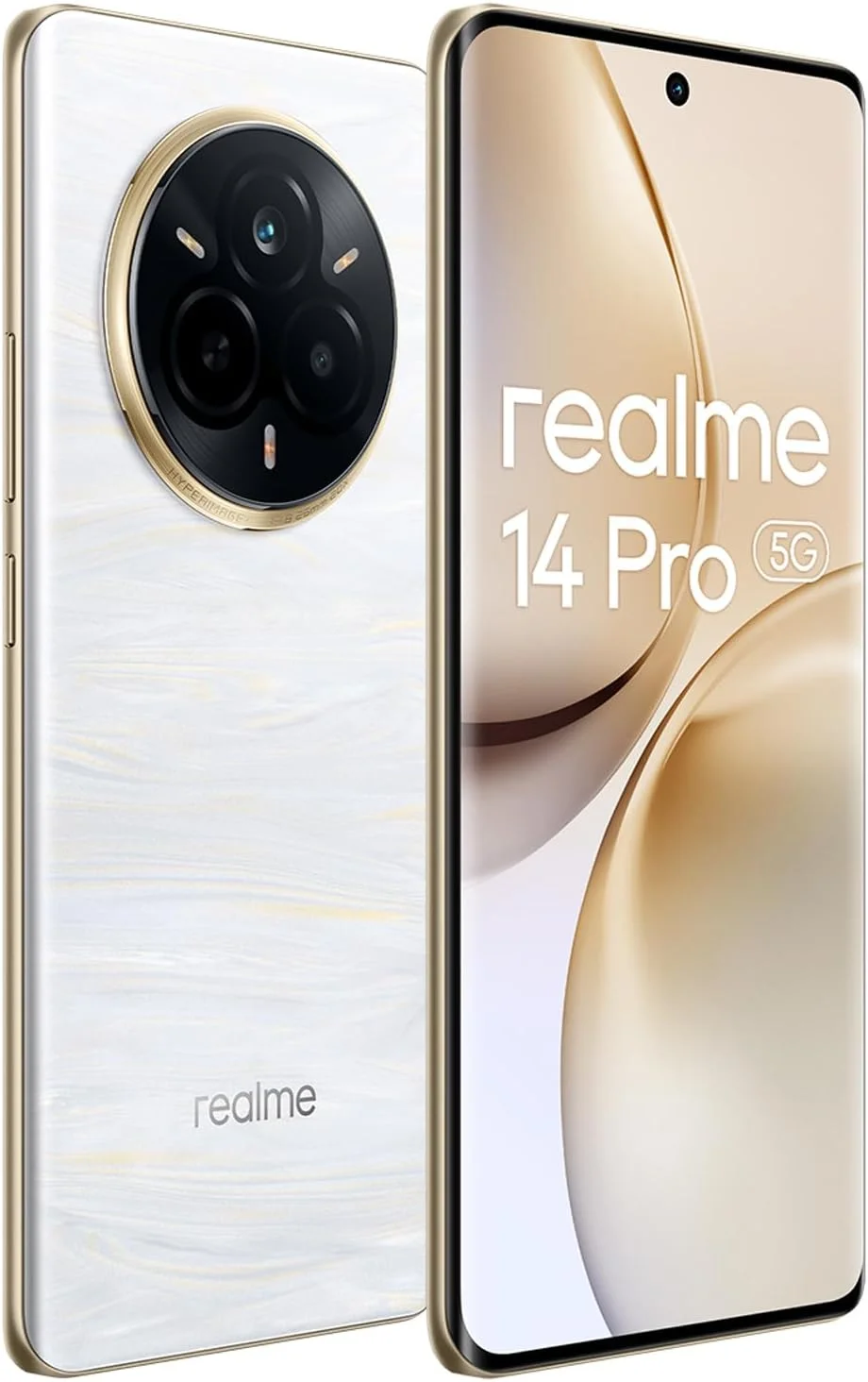 گوشی موبایل Realme 14 Pro دو سیم کارت 512 گیگابایت رام + 12 گیگابایت رم (فقط GSM | بدون CDMA) نسخه بین المللی آنلاک شده کارخانه ای 5G (سفید صدفی)
