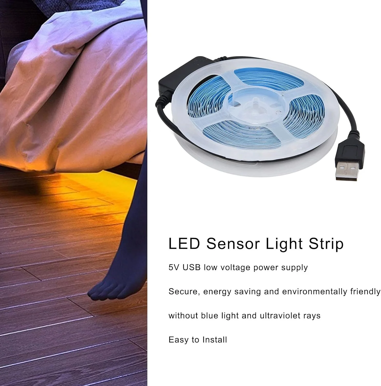 چراغ نواری ال ای دی Sorandy چسبی با حسگر طنابی گرم، تغذیه از طریق USB، مناسب برای دکوراسیون منزل، تلویزیون، آشپزخانه، کمد، اتاق خواب، زیر کابینت، راهرو و پله ها (1 متر) چراغ نواری ال ای دی Sorandy چسبی با حسگر طنابی گرم، تغذیه از طریق USB، مناسب برای دکوراسیون منزل، تلویزیون، آشپزخانه، کمد، اتاق خواب، زیر کابینت، راهرو و پله ها (1 متر)