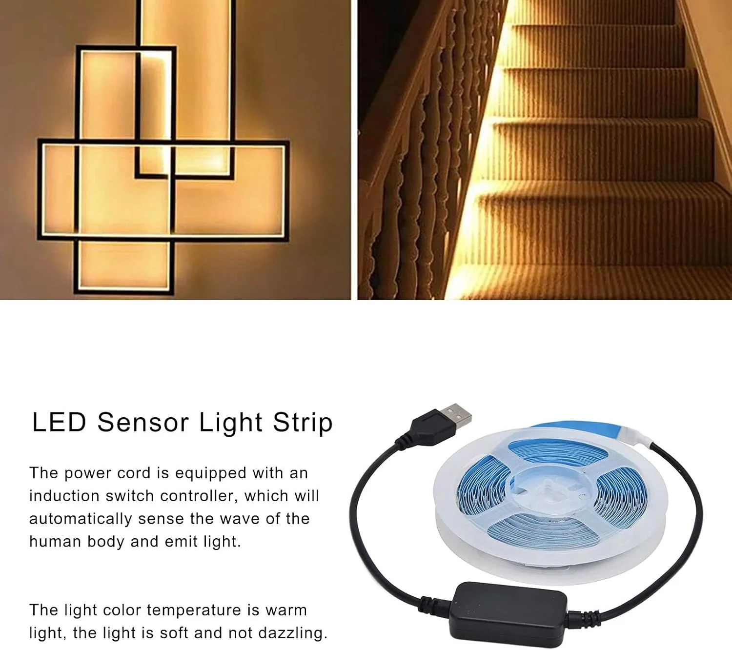 چراغ نواری ال ای دی Sorandy چسبی با حسگر طنابی گرم، تغذیه از طریق USB، مناسب برای دکوراسیون منزل، تلویزیون، آشپزخانه، کمد، اتاق خواب، زیر کابینت، راهرو و پله ها (1 متر) چراغ نواری ال ای دی Sorandy چسبی با حسگر طنابی گرم، تغذیه از طریق USB، مناسب برای دکوراسیون منزل، تلویزیون، آشپزخانه، کمد، اتاق خواب، زیر کابینت، راهرو و پله ها (1 متر)