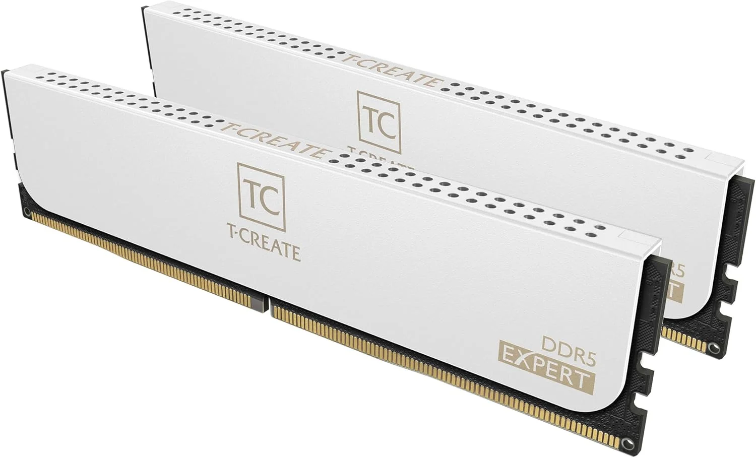 کیت رم دسکتاپ 32 گیگابایتی TEAMGROUP T-Create Expert Overclocking 10L DDR5 (2x16GB) 6000MHz (PC5-48000) CL38-46-46-76 سازگار با Intel XMP 3.0 و AMD Expo، ماژول حافظه رم سفید - CTCWD532G6000HC38GDC01