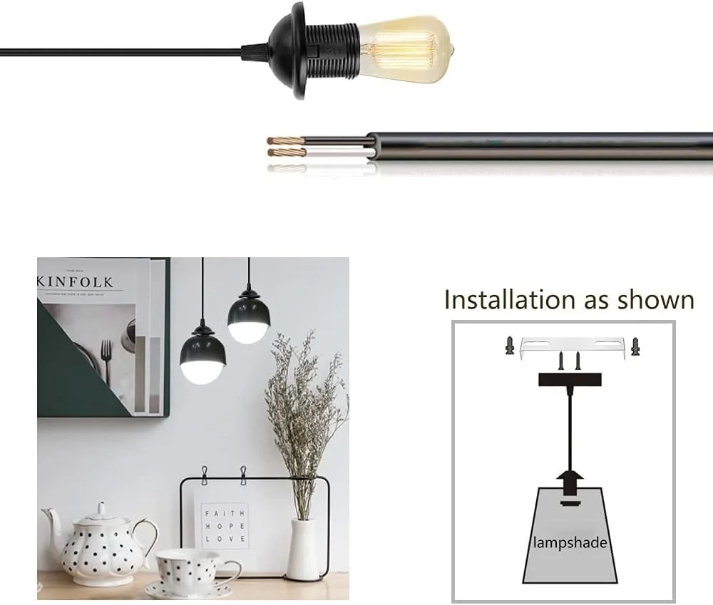 ست اتصالات چراغ آویز E27 اکسفور، بسته 2 عددی اتصالات چراغ آویز وینتیج، جا لامپی E27 به سبک صنعتی رترو، کیت اتصالات برای لوسترهای آویز DIY لامپ آویز مدرن (مشکی) ست اتصالات چراغ آویز E27 اکسفور، بسته 2 عددی اتصالات چراغ آویز وینتیج، جا لامپی E27 به سبک صنعتی رترو، کیت اتصالات برای لوسترهای آویز DIY لامپ آویز مدرن (مشکی)
