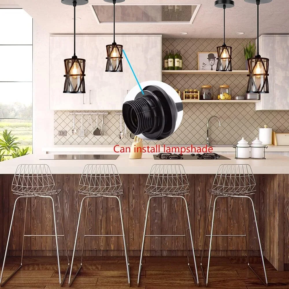 ست اتصالات چراغ آویز E27 اکسفور، بسته 2 عددی اتصالات چراغ آویز وینتیج، جا لامپی E27 به سبک صنعتی رترو، کیت اتصالات برای لوسترهای آویز DIY لامپ آویز مدرن (مشکی) ست اتصالات چراغ آویز E27 اکسفور، بسته 2 عددی اتصالات چراغ آویز وینتیج، جا لامپی E27 به سبک صنعتی رترو، کیت اتصالات برای لوسترهای آویز DIY لامپ آویز مدرن (مشکی)