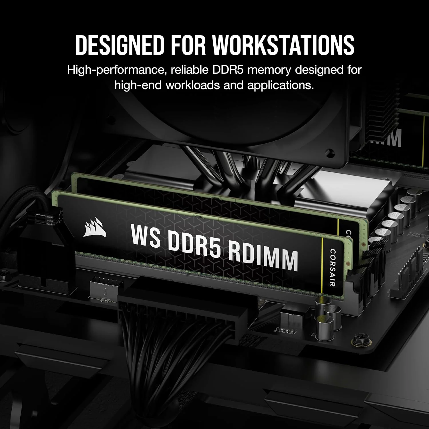 رم CORSAIR WS DDR5 RDIMM با ظرفیت 64 گیگابایت (4x16GB) DDR5 6400 CL32-40-40-104 1.35V حافظه Intel XMP