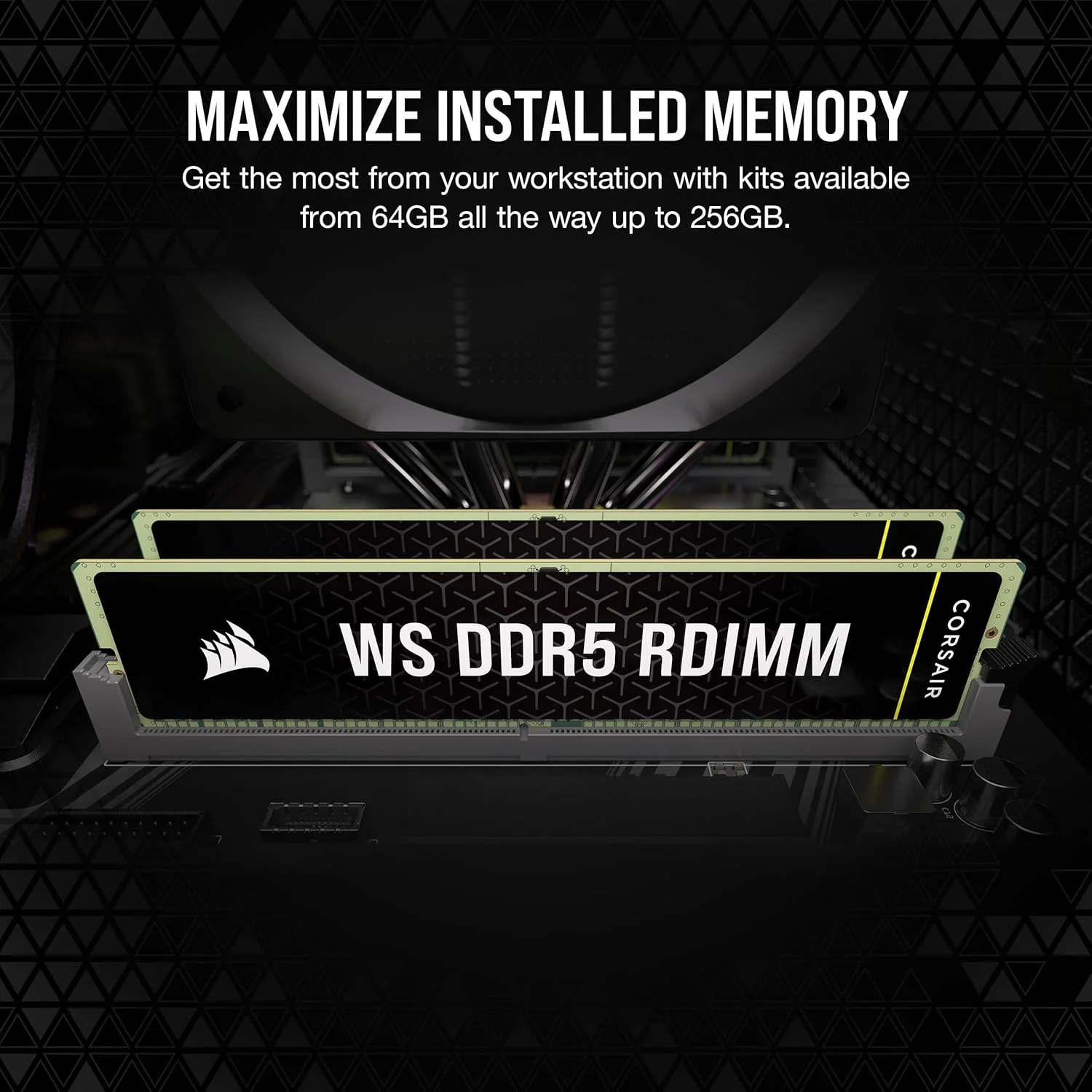 حافظه رم کامپیوتر CORSAIR WS DDR5 ECC RDIMM 128GB (4x32GB) 5600MHz CL40 AMD Expo Intel XMP 3.0 - مشکی (CMA128GX5M4B5600Z40)