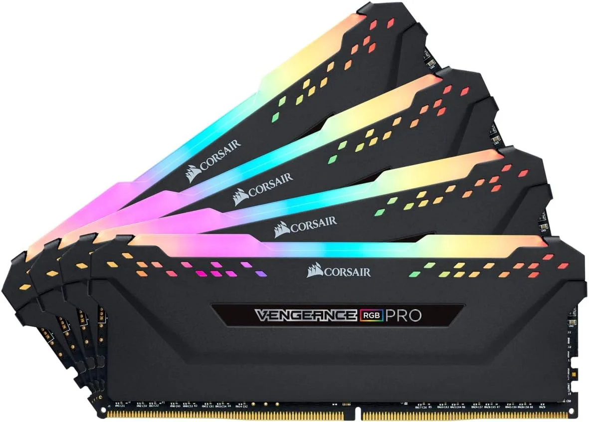 حافظه رم دسکتاپ 32 گیگابایتی (4X8GB) Corsair cmw32Gx4M4C3200C14 Vengeance RGB Pro DDR4 3200 (Pc4-25600) C14 مشکی