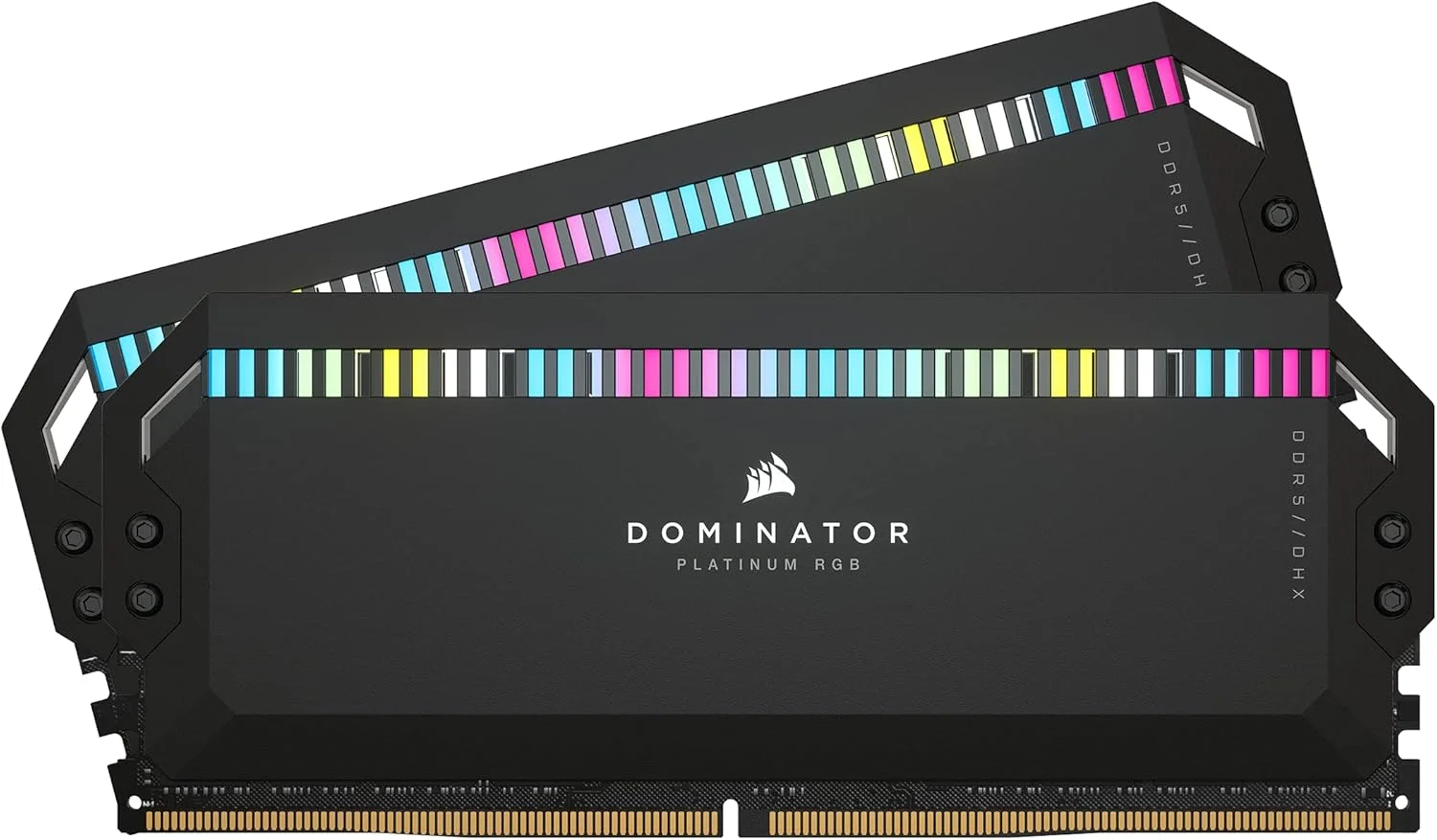 رم دسکتاپ 32 گیگابایتی Corsair DOMINATOR PLATINUM RGB DDR5 (2x16GB) 6000MHz C36 بهینه شده برای Intel، دارای خنک کننده CORSAIR DHX ثبت شده، 12 LED فوق العاده روشن CAPELLIX RGB مشکی، CMT32GX5M2X6000C36، 2 عدد 16 گیگابایتی