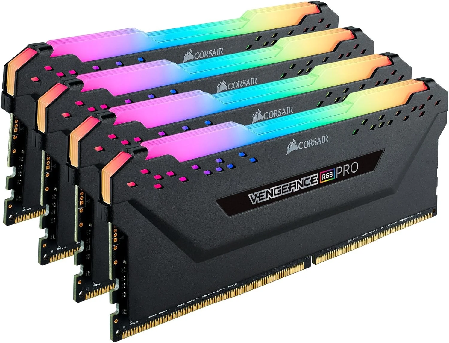 حافظه رم دسکتاپ 32 گیگابایتی (4X8GB) Corsair cmw32Gx4M4C3200C14 Vengeance RGB Pro DDR4 3200 (Pc4-25600) C14 مشکی