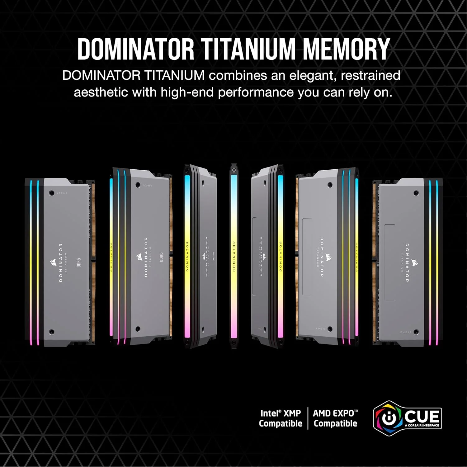 رم کامپیوتر دسکتاپ CORSAIR DOMINATOR TITANIUM RGB DDR5 با ظرفیت 96 گیگابایت (2x48GB) فرکانس 6000 مگاهرتز CL30-36-36-76 ولتاژ 1.40V AMD EXPO Intel XMP 3.0 - خاکستری (CMP96GX5M2B6000Z30)