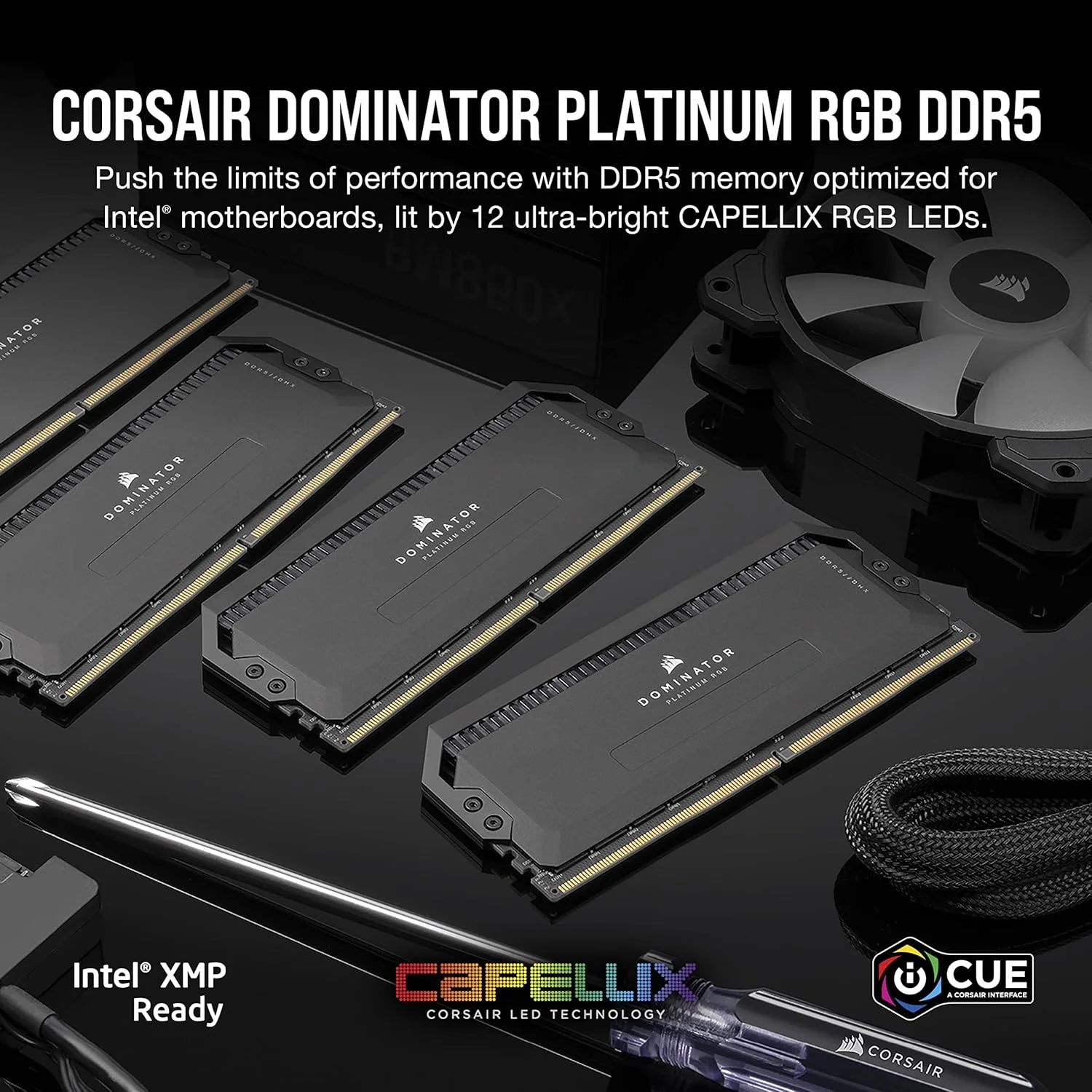 رم دسکتاپ 32 گیگابایتی Corsair DOMINATOR PLATINUM RGB DDR5 (2x16GB) 6000MHz C36 بهینه شده برای Intel، دارای خنک کننده CORSAIR DHX ثبت شده، 12 LED فوق العاده روشن CAPELLIX RGB مشکی، CMT32GX5M2X6000C36، 2 عدد 16 گیگابایتی رم دسکتاپ 32 گیگابایتی Corsair DOMINATOR PLATINUM RGB DDR5 (2x16GB) 6000MHz C36 بهینه شده برای Intel، دارای خنک کننده CORSAIR DHX ثبت شده، 12 LED فوق العاده روشن CAPELLIX RGB مشکی، CMT32GX5M2X6000C36، 2 عدد 16 گیگابایتی