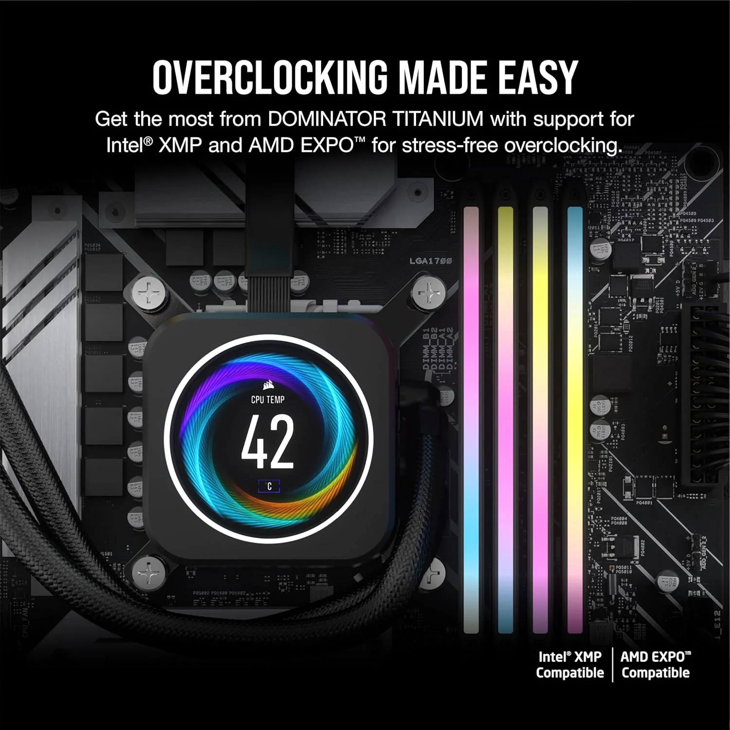 رم کامپیوتر دسکتاپ CORSAIR DOMINATOR TITANIUM RGB DDR5 با ظرفیت 96 گیگابایت (2x48GB) فرکانس 6000 مگاهرتز CL30-36-36-76 ولتاژ 1.40V AMD EXPO Intel XMP 3.0 - خاکستری (CMP96GX5M2B6000Z30)