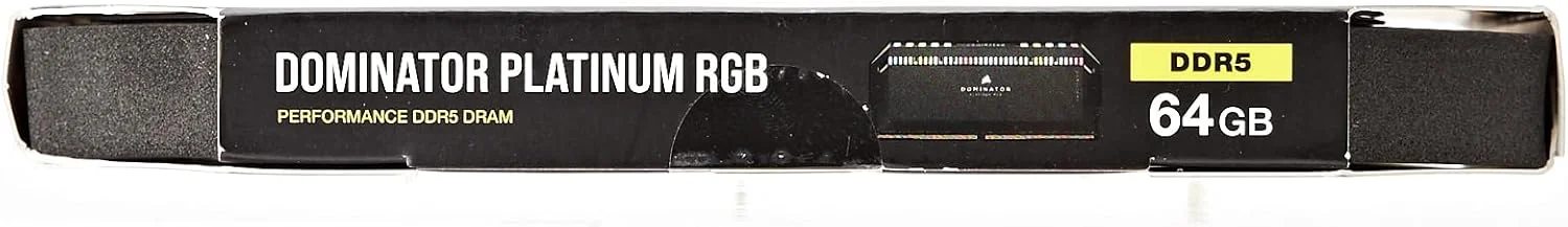 رم کامپیوتر Corsair DOMINATOR PLATINUM RGB DDR5 با ظرفیت 64 گیگابایت (2x32GB) و فرکانس 6600MHz CL32، سازگار با Intel XMP و iCUE - مشکی (CMT64GX5M2B6600C32)