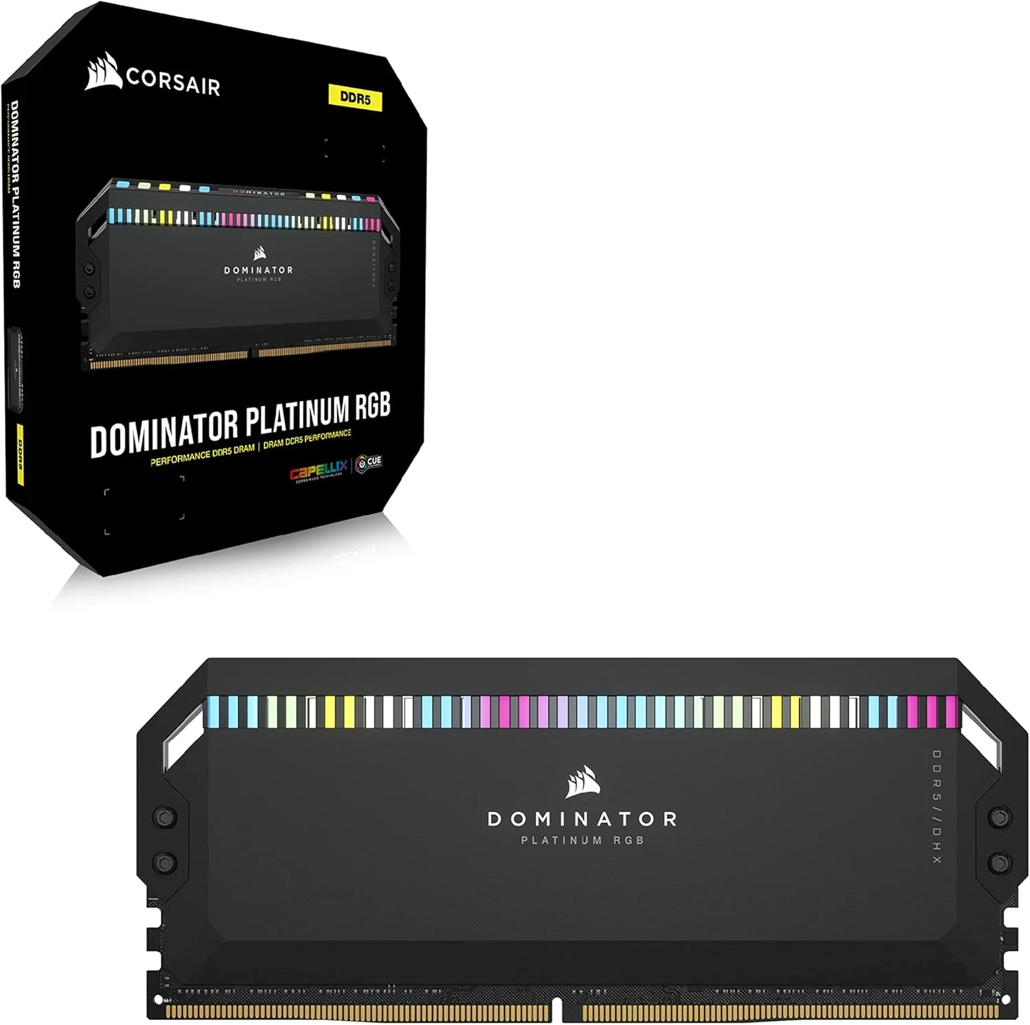 رم دسکتاپ 32 گیگابایتی Corsair DOMINATOR PLATINUM RGB DDR5 (2x16GB) 6000MHz C36 بهینه شده برای Intel، دارای خنک کننده CORSAIR DHX ثبت شده، 12 LED فوق العاده روشن CAPELLIX RGB مشکی، CMT32GX5M2X6000C36، 2 عدد 16 گیگابایتی رم دسکتاپ 32 گیگابایتی Corsair DOMINATOR PLATINUM RGB DDR5 (2x16GB) 6000MHz C36 بهینه شده برای Intel، دارای خنک کننده CORSAIR DHX ثبت شده، 12 LED فوق العاده روشن CAPELLIX RGB مشکی، CMT32GX5M2X6000C36، 2 عدد 16 گیگابایتی
