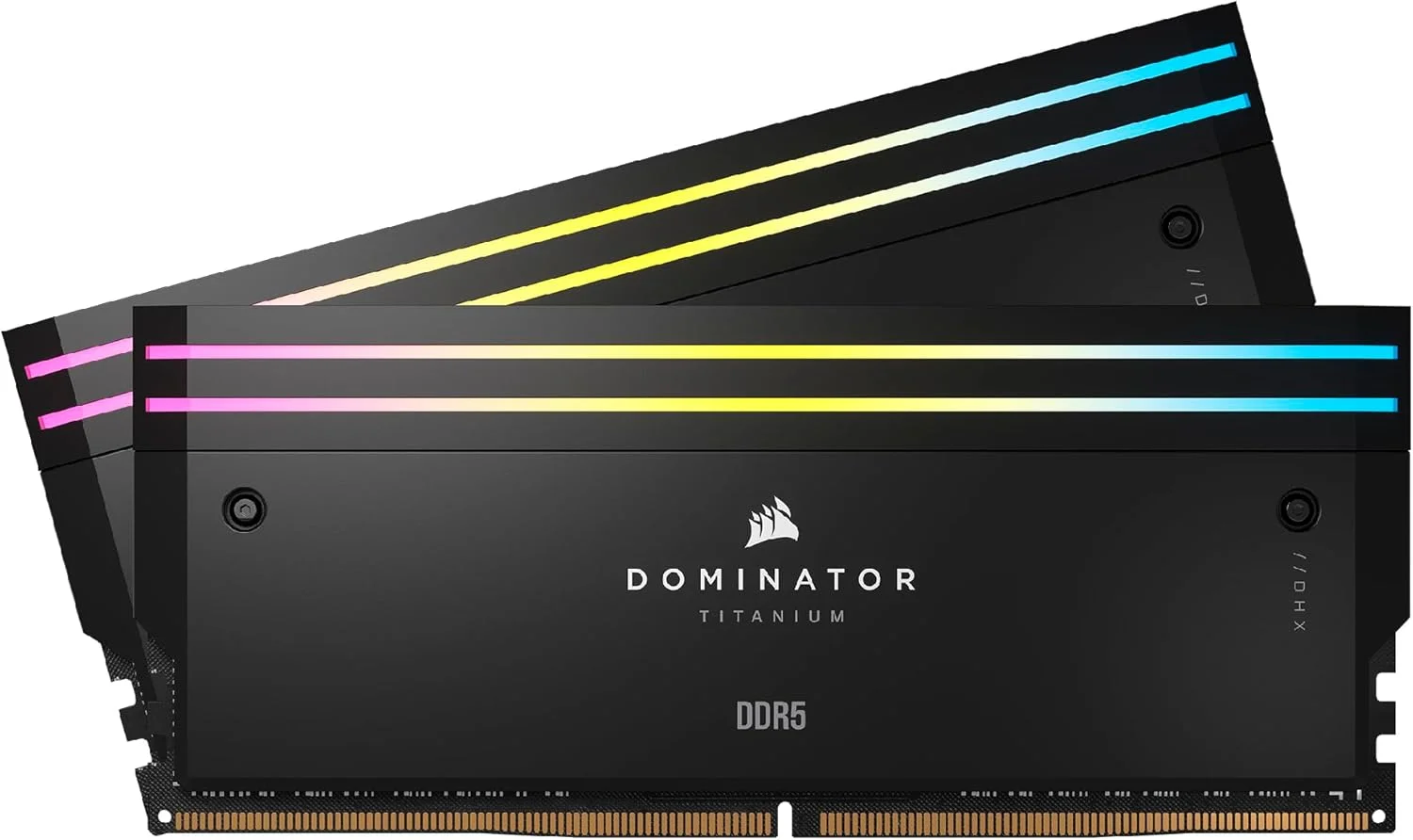 رم کامپیوتر CORSAIR DOMINATOR TITANIUM RGB DDR5 با ظرفیت 32 گیگابایت (2x16GB) DDR5 6600MHz CL32 Intel XMP iCUE سازگار - مشکی (CMP32GX5M2X6600C32)