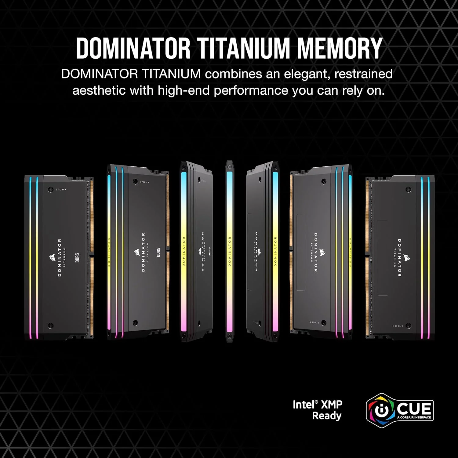 رم کامپیوتر CORSAIR DOMINATOR TITANIUM RGB DDR5 با ظرفیت 32 گیگابایت (2x16GB) DDR5 6600MHz CL32 Intel XMP iCUE سازگار - مشکی (CMP32GX5M2X6600C32)