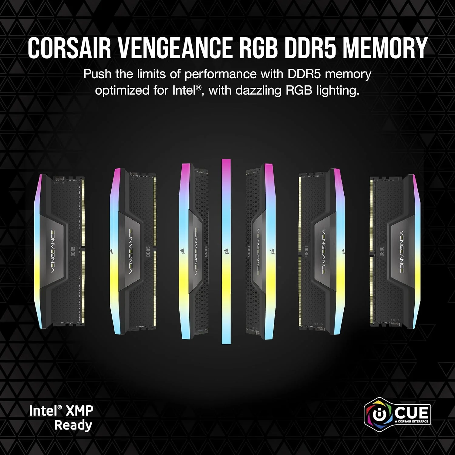 رم دسکتاپ 16 گیگابایتی CORSAIR VENGEANCE RGB DDR5 (تک کاناله 16 گیگابایت) DDR5 5600 CL40-40-40-77 1.25V Intel XMP - مشکی