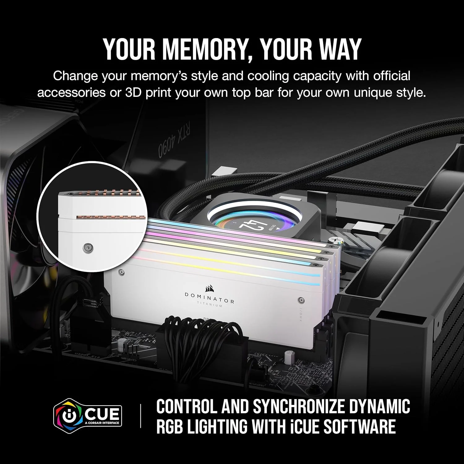 رم کامپیوتر CORSAIR DOMINATOR TITANIUM RGB DDR5 با ظرفیت 48 گیگابایت (2x24GB) DDR5 7000MHz CL36 Intel XMP iCUE سازگار - سفید (CMP48GX5M2B7000C36W)