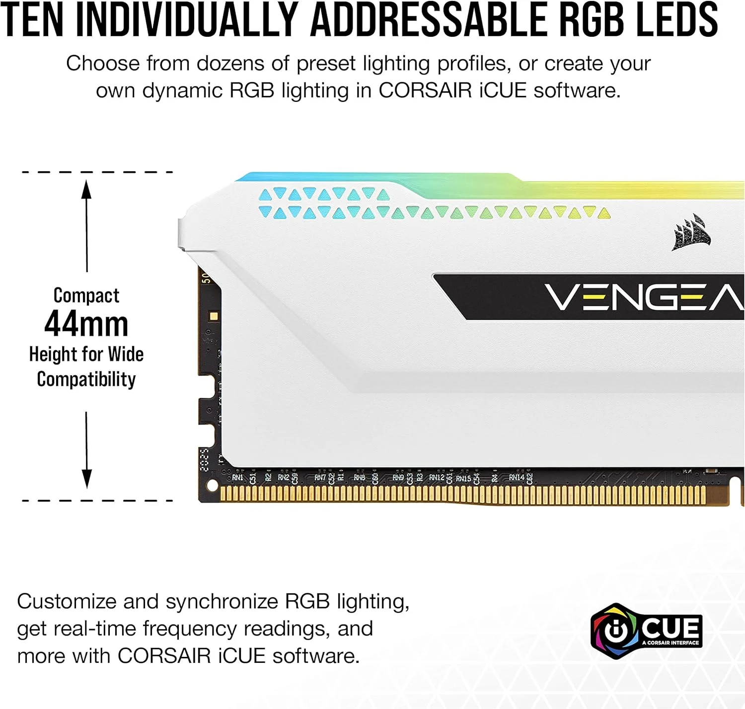 رم دسکتاپ 64 گیگابایتی CORSAIR VENGEANCE RGB PRO SL (4x16GB) DDR4 3600 (PC4-28800) C18 1.35V - سفید رم دسکتاپ 64 گیگابایتی CORSAIR VENGEANCE RGB PRO SL (4x16GB) DDR4 3600 (PC4-28800) C18 1.35V - سفید