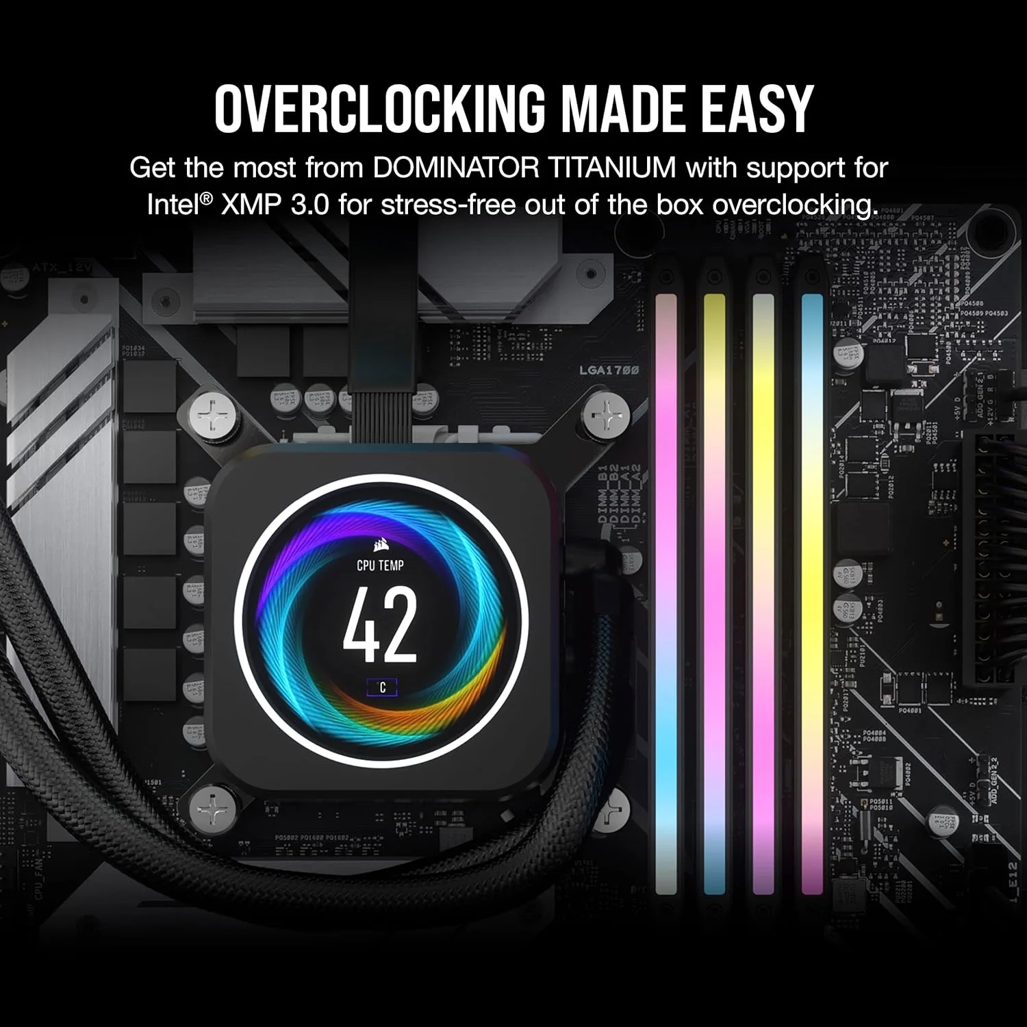 رم کامپیوتر CORSAIR DOMINATOR TITANIUM RGB DDR5 با ظرفیت 32 گیگابایت (2x16GB) DDR5 6600MHz CL32 Intel XMP iCUE سازگار - مشکی (CMP32GX5M2X6600C32)