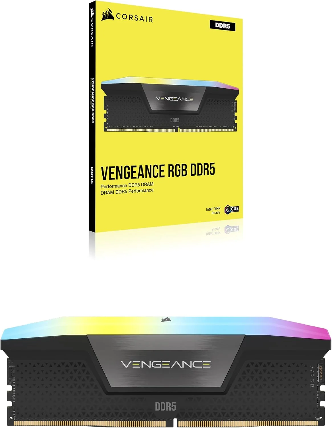 رم دسکتاپ 16 گیگابایتی CORSAIR VENGEANCE RGB DDR5 (تک کاناله 16 گیگابایت) DDR5 5600 CL40-40-40-77 1.25V Intel XMP - مشکی