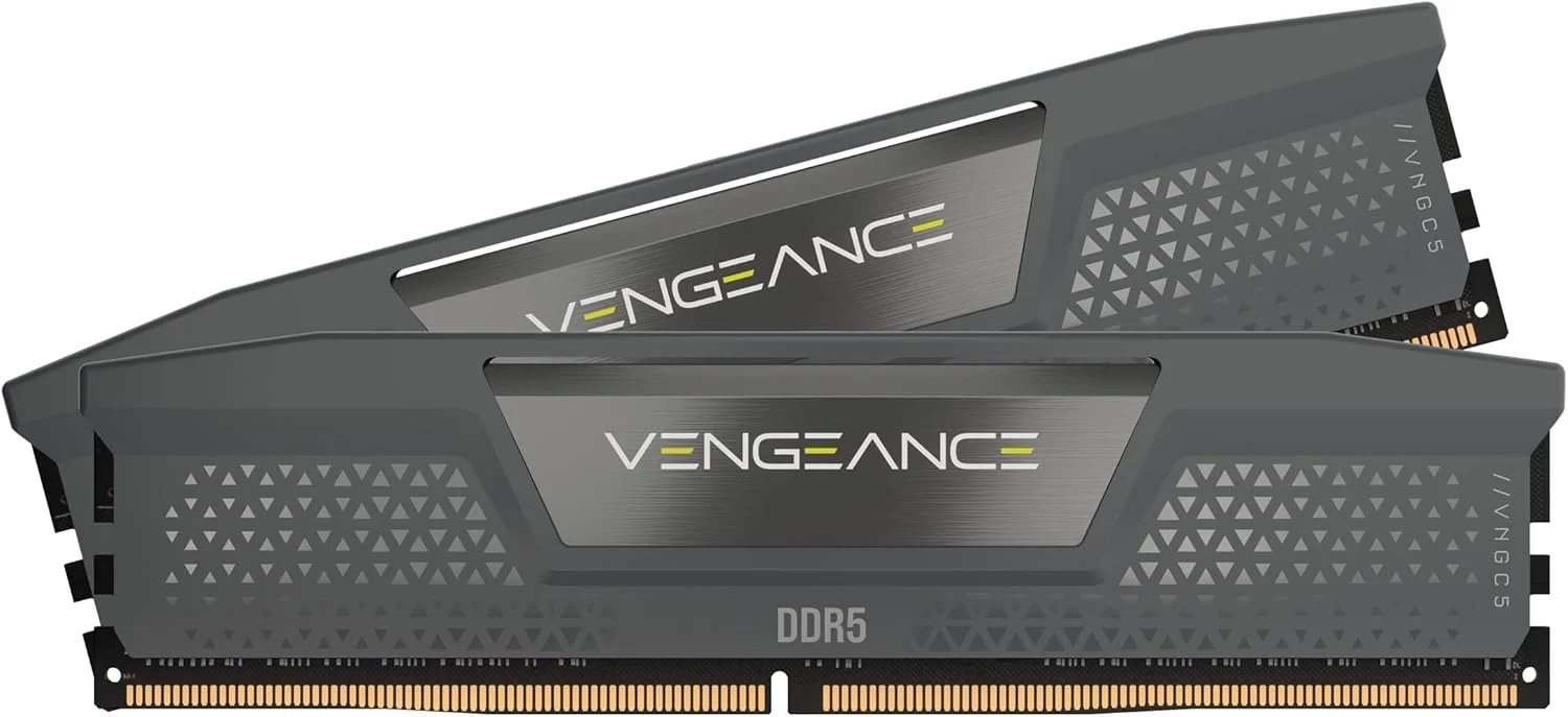 رم کامپیوتر CORSAIR VENGEANCE DDR5 با ظرفیت 64 گیگابایت (4x16GB) سرعت 6000MHz CL36 AMD EXPO سازگار با iCUE - خاکستری (CMK64GX5M4B6000Z36)