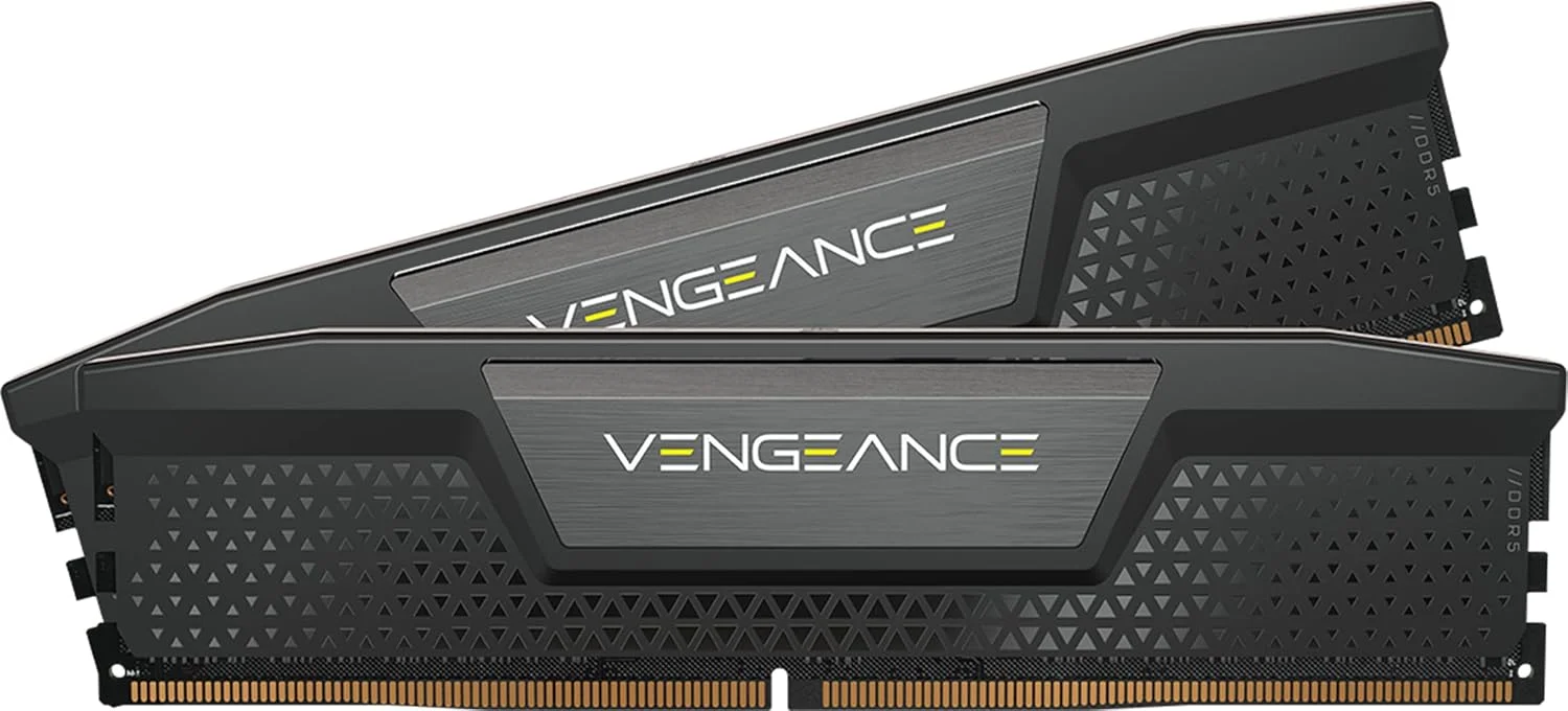 رم کامپیوتر CORSAIR VENGEANCE DDR5 با ظرفیت 96 گیگابایت (2x48GB) و فرکانس 5200 مگاهرتز CL38، سازگار با Intel XMP و iCUE - مشکی (CMK96GX5M2B5200C38)