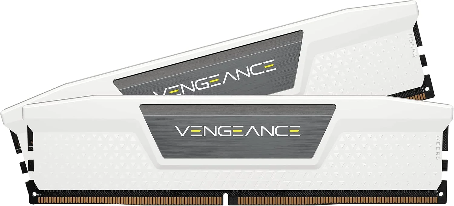 رم کامپیوتر دسکتاپ CORSAIR Vengeance DDR5 با ظرفیت 32 گیگابایت (2x16 گیگابایت) 6000 مگاهرتز CL36-44-44-96 1.35 ولت AMD Expo و Intel XMP - سفید (CMK32GX5M2E6000Z36W)
