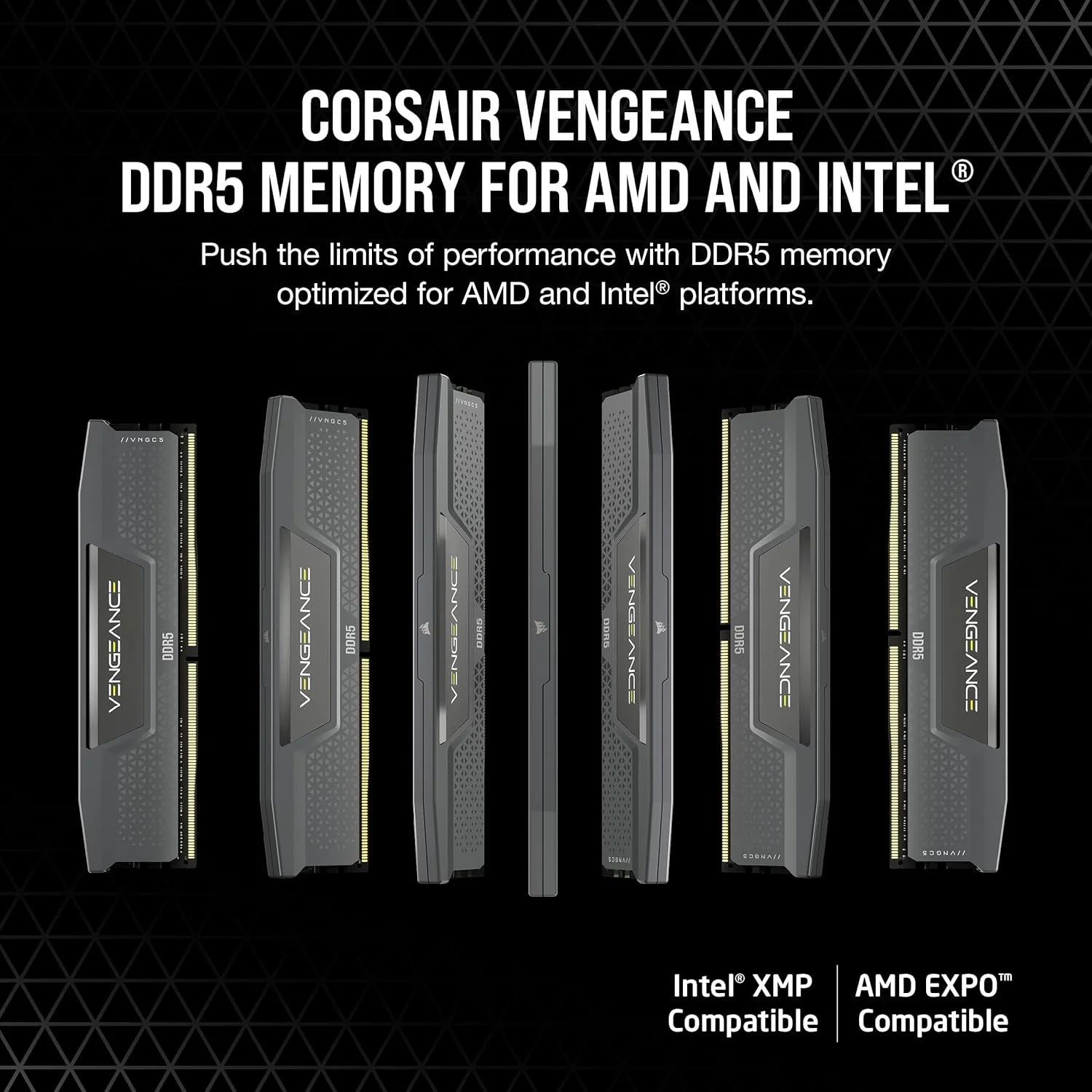 رم کامپیوتر دسکتاپ کرسیر Vengeance DDR5 با ظرفیت 32 گیگابایت (1x32GB) فرکانس 5600 مگاهرتز CL40-40-40-77 ولتاژ 1.25V AMD Expo Intel XMP 3.0 - خاکستری (CMK32GX5M1B5600Z40)