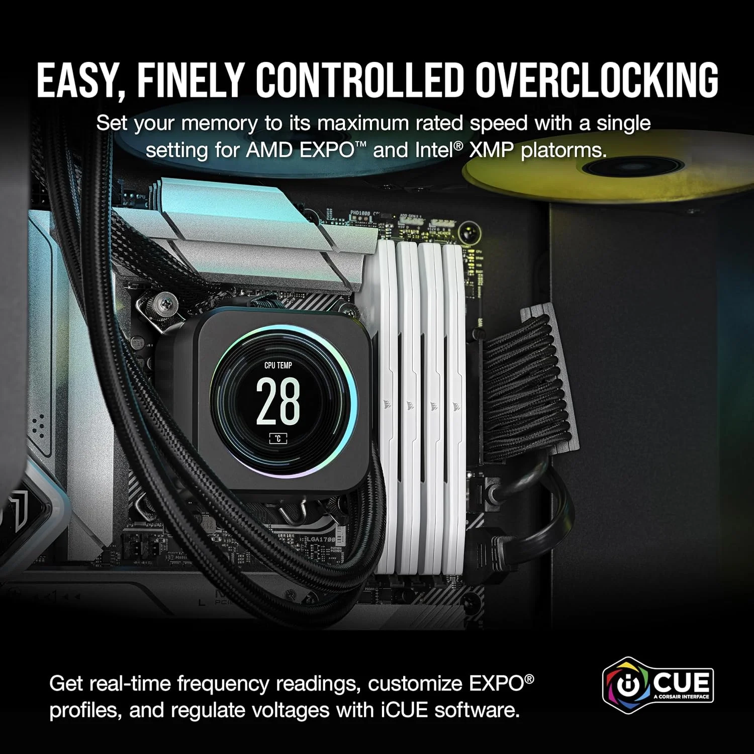 رم کامپیوتر دسکتاپ 32 گیگابایتی CORSAIR VENGEANCE DDR5 (2x16GB) 6400MHz CL32-40-40-84 1.4V AMD EXPO Intel XMP 3.0 - سفید (CMK32GX5M2B6400Z32W)