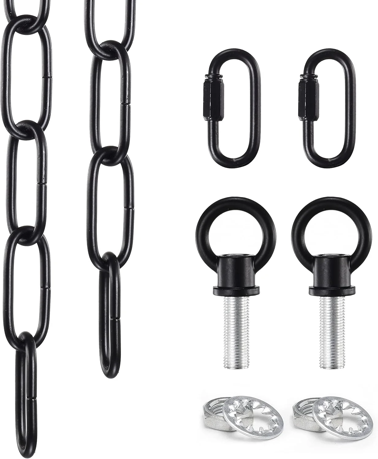 زنجیر لوستر فلزی مشکی Mr.Color Lighting - اتصالات سنگین برای چراغ های آویز، لوسترها و چراغ های آویز زنجیری - لوازم جانبی 1.8 متری