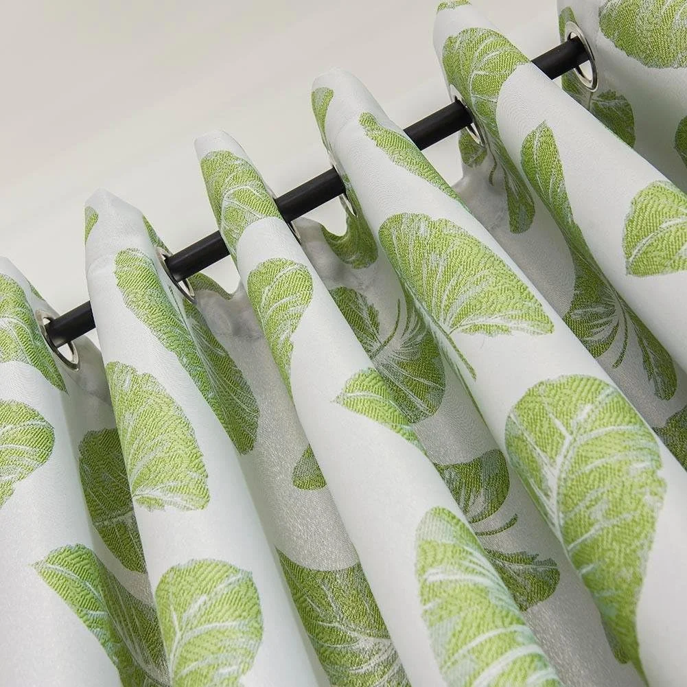 پرده پنجره ای مسدود کننده نور Nellnissa طرح برگ موز، ابعاد 1 در 2.5 متر (سبز)