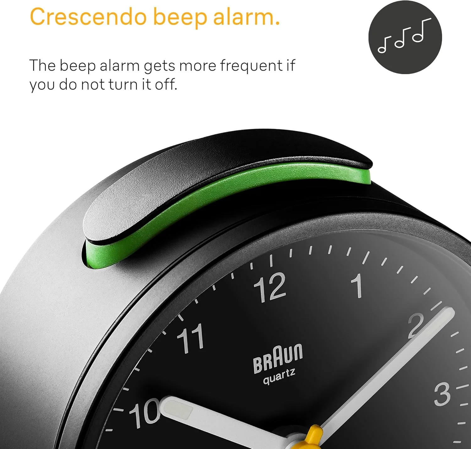 ساعت آنالوگ کلاسیک براون با قابلیت چرت زدن و نور، حرکت کوارتز بی صدا، زنگ هشدار بیپ کرسندو، مشکی، مدل BC12B، تک سایز