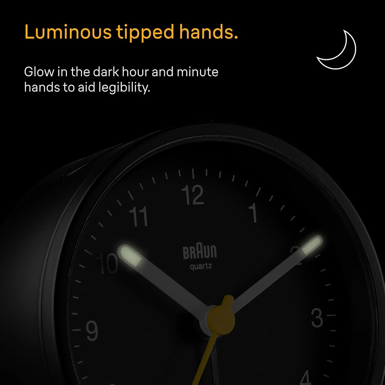 ساعت آنالوگ کلاسیک براون با قابلیت چرت زدن و نور، حرکت کوارتز بی صدا، زنگ هشدار بیپ کرسندو، مشکی، مدل BC12B، تک سایز