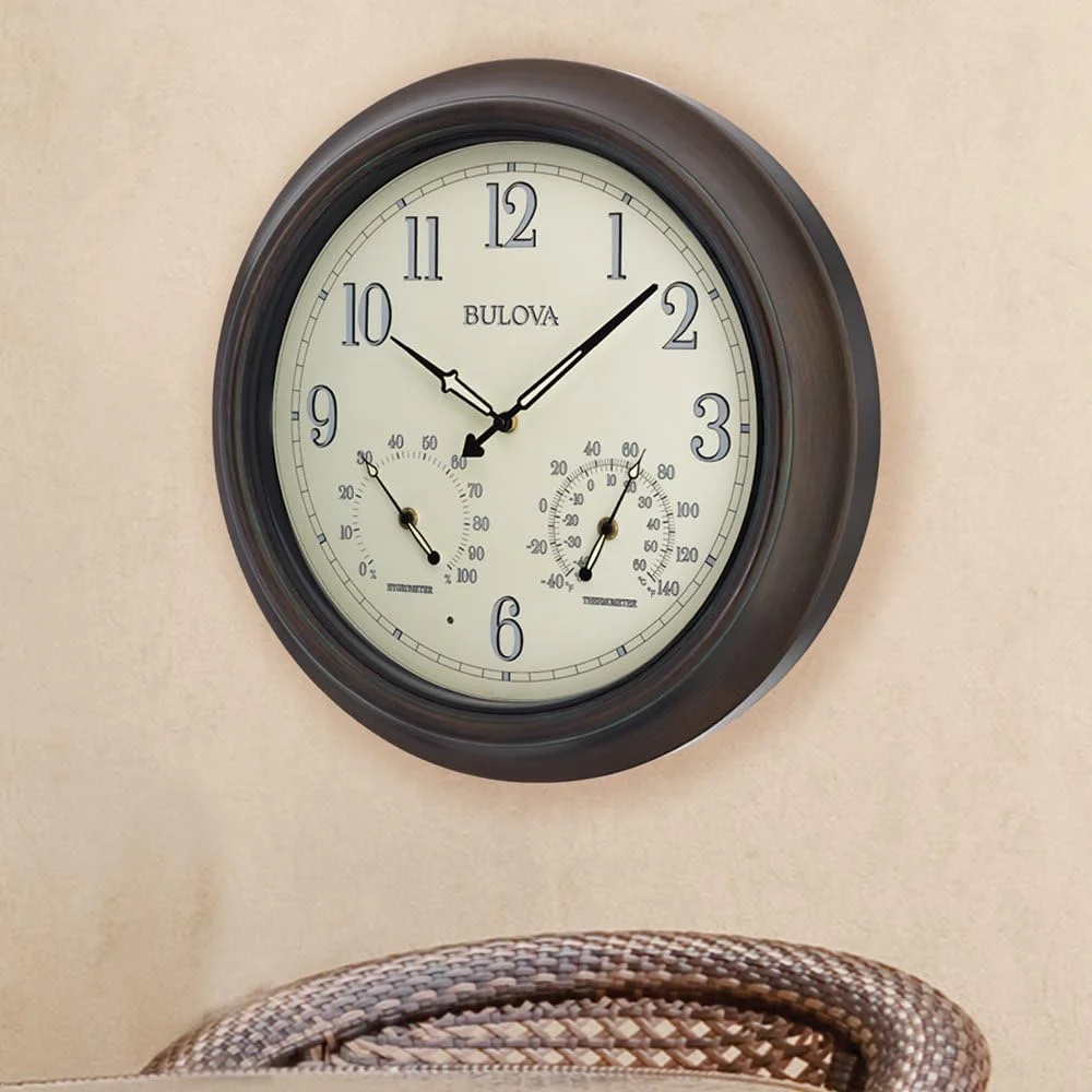 ساعت دیواری هواشناسی بولوا مدل C4813، 18 اینچ، مشکی ساعت دیواری هواشناسی بولوا مدل C4813، 18 اینچ، مشکی