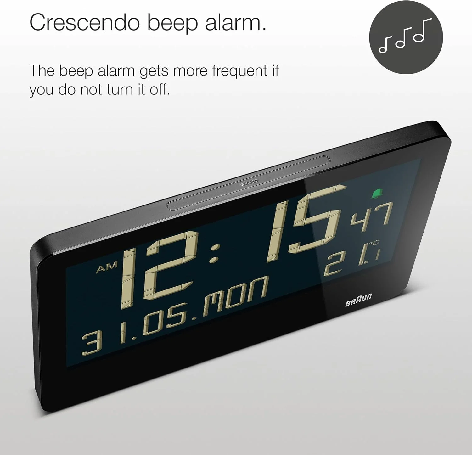 ساعت دیواری دیجیتال براون با نمایش دمای داخلی، تاریخ، روز هفته، صفحه نمایش LCD بزرگ معکوس، تنظیم سریع، زنگ هشدار بوقی مشکی، مدل BC14B. ساعت دیواری دیجیتال براون با نمایش دمای داخلی، تاریخ، روز هفته، صفحه نمایش LCD بزرگ معکوس، تنظیم سریع، زنگ هشدار بوقی مشکی، مدل BC14B.