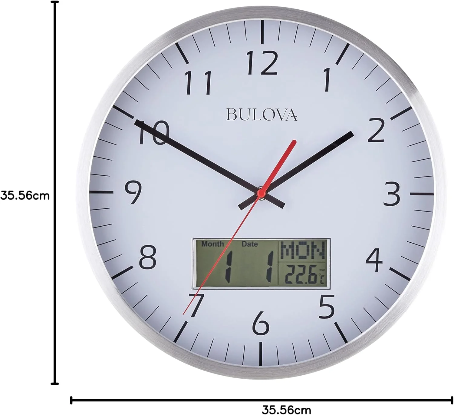 ساعت دیواری مدیریتی بولووا مدل C4810، نقره ای ساعت دیواری مدیریتی بولووا مدل C4810، نقره ای