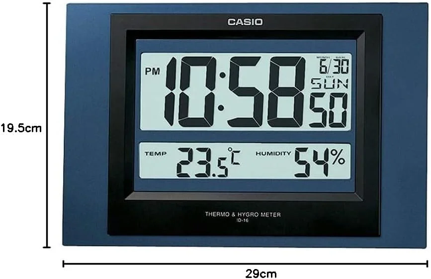 ساعت دیواری دیجیتال کاسیو مدل ID-16S-2DF، آبی ساعت دیواری دیجیتال کاسیو مدل ID-16S-2DF، آبی