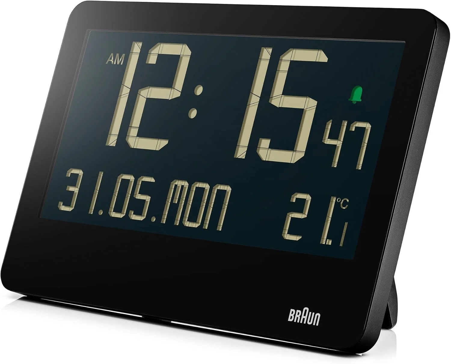 ساعت دیواری دیجیتال براون با نمایش دمای داخلی، تاریخ، روز هفته، صفحه نمایش LCD بزرگ معکوس، تنظیم سریع، زنگ هشدار بوقی مشکی، مدل BC14B. ساعت دیواری دیجیتال براون با نمایش دمای داخلی، تاریخ، روز هفته، صفحه نمایش LCD بزرگ معکوس، تنظیم سریع، زنگ هشدار بوقی مشکی، مدل BC14B.