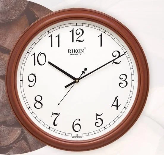 ساعت دیواری ساده FITTO با قاب چوبی 25 سانتی متری | طراحی مینیمالیستی برای خانه و دفتر | حرکت کوارتز بی صدا و بدون تیک تاک | صفحه خوانا | ایده آل برای اتاق نشیمن، آشپزخانه، اتاق خواب