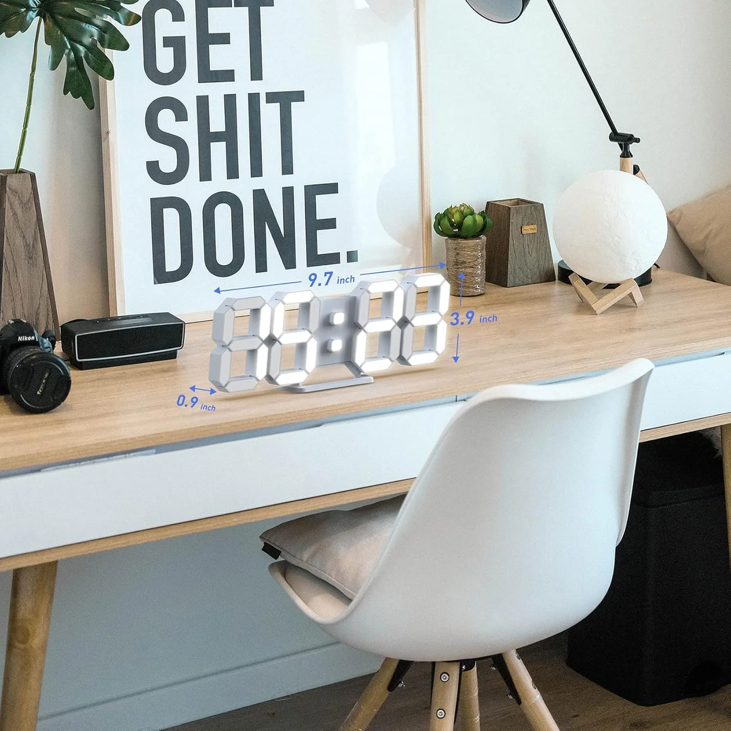 ساعت زنگ دار دیجیتال سه بعدی، ساعت دیواری/رومیزی LED با طراحی مدرن، نمایش زمان/تاریخ/دما 12/24 ساعته، چراغ خواب/روشنایی قابل تنظیم/نور سفید برای آشپزخانه/دفتر/اتاق نشیمن/کلاس درس/اتاق ملاقات ساعت زنگ دار دیجیتال سه بعدی، ساعت دیواری/رومیزی LED با طراحی مدرن، نمایش زمان/تاریخ/دما 12/24 ساعته، چراغ خواب/روشنایی قابل تنظیم/نور سفید برای آشپزخانه/دفتر/اتاق نشیمن/کلاس درس/اتاق ملاقات